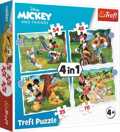 Trefl Sestavljanka Mickey Mouse: Lep dan 4 v 1 (35,48,54,70 kosov)