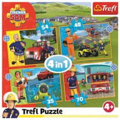 Trefl Puzzle Pogumni gasilec Samo 4v1 (35,48,54,70 kosov)
