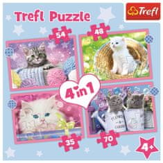 Trefl Puzzle Happy cats 4v1 (35,48,54,70 kosov)