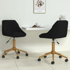 Vidaxl Vrtljivi namizni stoli, 2 kosa, črni, oblazinjeni z žametom