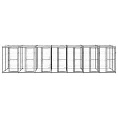 Vidaxl Zunanji pasji boks jeklo s streho 16,94 m²