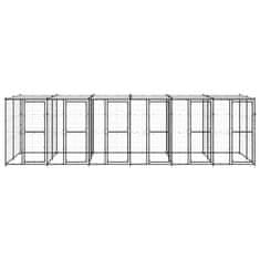 Vidaxl Zunanji pasji boks jeklo s streho 14,52 m²