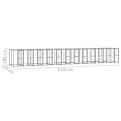 Vidaxl Zunanji pasji boks jeklo s streho 29,04 m²