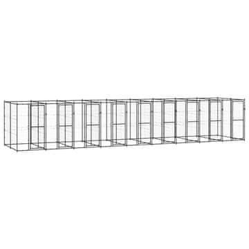 Vidaxl Zunanji pasji boks jeklo 21,78 m²