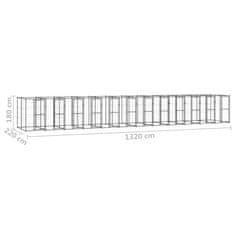 Vidaxl Zunanji pasji boks jeklo 29,04 m2