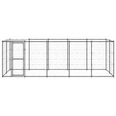 Vidaxl Zunanji pasji boks jeklo s streho 12,1 m²