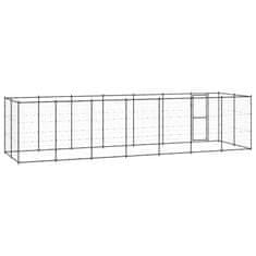 Vidaxl Zunanji pasji boks jeklo 16,94 m²