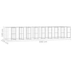 Vidaxl Zunanji pasji boks pocinkano jeklo 21,78 m2