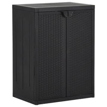 Vidaxl vidaXL Vrtna omarica črna 65x45x88 cm PP ratan