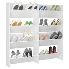 Vidaxl Stenske omare za čevlje 4 kosi visok sijaj bele 60x18x60 cm