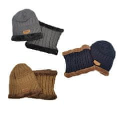 VivoVita Winter Beanie 2v1 – Termo kapa in šal, rjava/siva