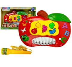 Lean-toys Interaktivni klavir jabolko + mikrofon