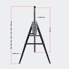 Wiltec 2x Nastavljiva mizarska stolica – gradbena koza do 200kg