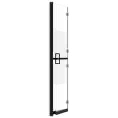 Vidaxl Zložljiva pregrada za tuš delno mlečno ESG steklo 70x190 cm