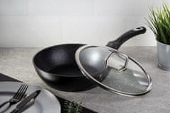 Black Silver Collection globoka ponev s pokrovom, 24 cm