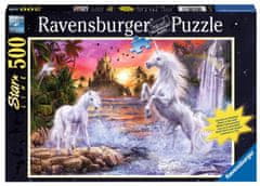 Ravensburger Svetleča sestavljanka Samorogi ob reki 500 kosov