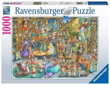 Ravensburger Puzzle Polnoč v knjižnici 1000 kosov