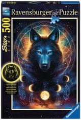 Ravensburger Svetleča sestavljanka Moon wolf 500 kosov