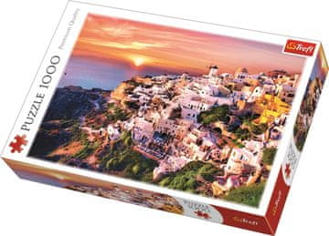 Trefl Puzzle Sončni zahod nad Santorinijem, Grčija 1000 kosov