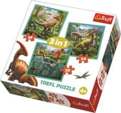 Trefl Puzzle Nenavaden svet dinozavrov 3 v 1 (20, 36, 50 kosov)