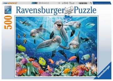 Ravensburger Puzzle Delfini na koralnem grebenu 500 kosov