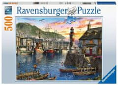 Ravensburger Puzzle Sončni vzhod v pristanišču 500 kosov
