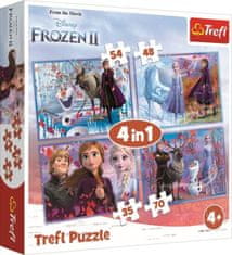 Trefl Puzzle Ledeno kraljestvo 2: Potovanje v neznano 4 v 1 (35,48,54,70 kosov)