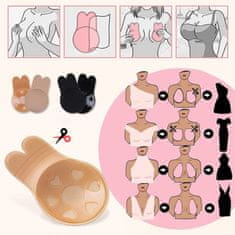 VivoVita Invisible Push-Up Bra, črna, M