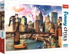 Trefl Puzzle Smešna mesta: Mačke v New Yorku 1000 kosov