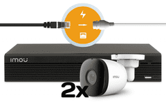 Imou Video nadzorni komplet 4 kanalni IP ultra HD snemalnik + 2x HD kamera z mikrofonom (1920x1080) - 30fps / vidni kot 102° / nočni domet do 30m / Brezplačna aplikacija za telefon N14P + IPC-F22A /2