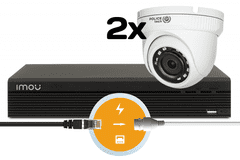 Imou video nadzorni komplet sistem 4 kanalni IP ultra HD snemalnik + 2x dome kamera 4Mp / vidni kot 93° / nočni domet do 30m / Brezplačna aplikacija za telefon N14P + D4301S-D-S4 /2