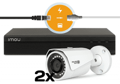 Imou video nadzorni komplet sistem 4 kanalni IP ultra HD snemalnik + 2x bullet kamera 4Mp / vidni kot 102° / nočni domet do 30m / Brezplačna aplikacija za telefon N14P + B4301S-D-S4 /2