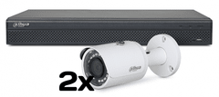Dahua video nadzorni komplet sistem 16 kanalni IP ultra HD snemalnik + 2x BULLET kamera 4Mp / vidni kot 93° / nočni domet do 30m / Brezplačna aplikacija za telefon NVR4116HS-4KS2 + HFW1431S-S4 /2
