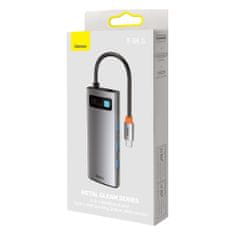 BASEUS Metal Gleam HUB adapter USB-C - 3x USB, siva