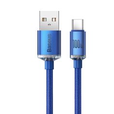 BASEUS Crystal Shine kabel USB / USB-C 5A 100W 2m, modro