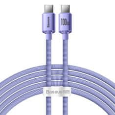 BASEUS Crystal Shine kabel USB-C / USB-C 5A 100W 2m, vijolična