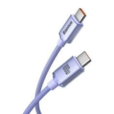 BASEUS Crystal Shine kabel USB-C / USB-C 5A 100W 2m, vijolična