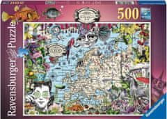Ravensburger Puzzle Quirky Circus: Zemljevid Evrope 500 kosov