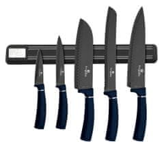shumee BERLINGERHAUS Komplet nožev z magnetnim držalom 6 kosov Aquamarine Metallic Line BH-2537