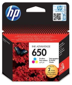 HP kartuša 650, instant ink, tri barvna (CZ102AE), 200 strani