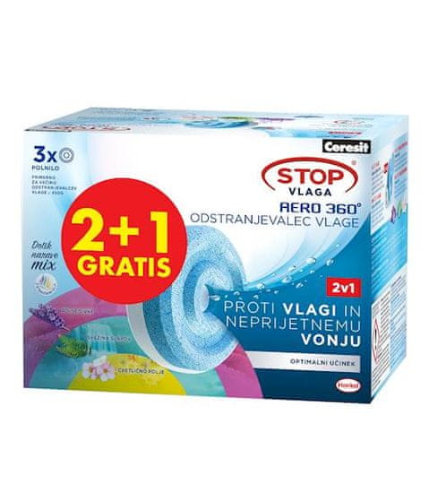 Ceresit Stop vlaga AERO 360° tableta narava, 2 x 450 g + 1 tableta gratis