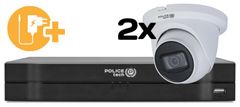 POLICEtech Video nadzorni komplet 6 kanalni HD snemalnik + 2x kamera (2880x162) - 25fps / vidni kot 111° / nočni domet do 30m / Brezplačna aplikacija za telefon XVR0401HS-I2 + Q4-D5200M-S2 /2