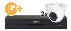POLICEtech Video nadzorni komplet 8 kanalni HD snemalnik + 2x kamera (3840x2160) - 25fps / vidni kot 105° / nočni domet do 30m / Brezplačna aplikacija za telefon XVR5104HS-4KL-I2 + HDW1800M /2