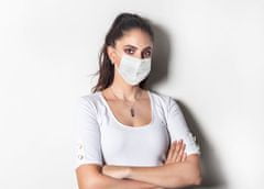 Safelab 10x Odrasla zaščitna maska higienska – 3 slojna bela v zip vrečki