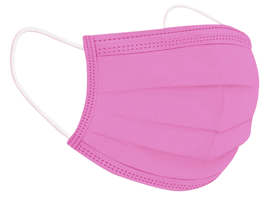 Safelab 10x Odrasla zaščitna maska higienska – 3 slojna roza v zip vrečki