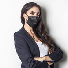 Safelab 10x Odrasla zaščitna maska higienska – 3 slojna črna v zip vrečki