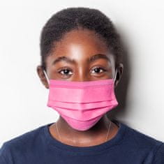 Safelab 10x Otroška zaščitna maska higienska – 3 slojna roza v zip vrečki