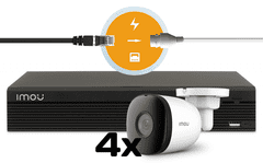 Imou Video nadzorni komplet 4 kanalni IP ultra HD snemalnik + 4x HD kamera z mikrofonom (1920x1080) - 30fps / vidni kot 102° / nočni domet do 30m / Brezplačna aplikacija za telefon N14P + IPC-F22A /4