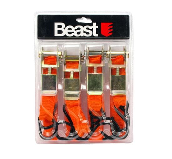 Beast Tools Set 4x trakov za privezovanje za avto 3m – gurtna
