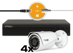 Imou video nadzorni komplet sistem 4 kanalni IP ultra HD snemalnik + 4x bullet kamera 4Mp / vidni kot 102° / nočni domet do 30m / Brezplačna aplikacija za telefonN14P + B4301S-D-S4 /4